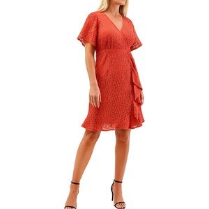 NWT Michael Michael Kors Optic Geranium Ruffle Mini Dress, size M